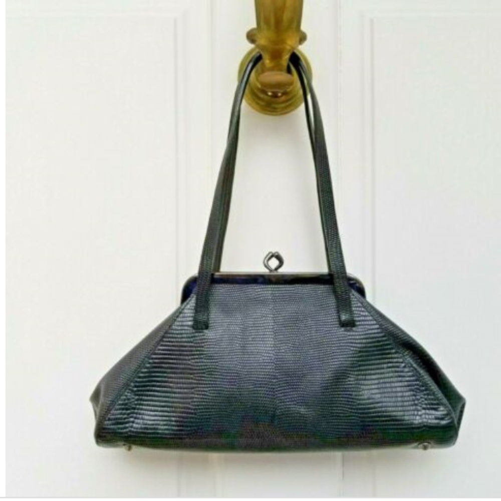 Fulrla Elegant Charcoal Black Leather Chic Purse